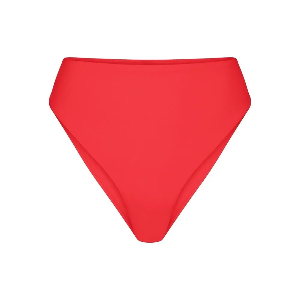 Skims Signature Swim Mid Waist Bottom Ruby Size Small